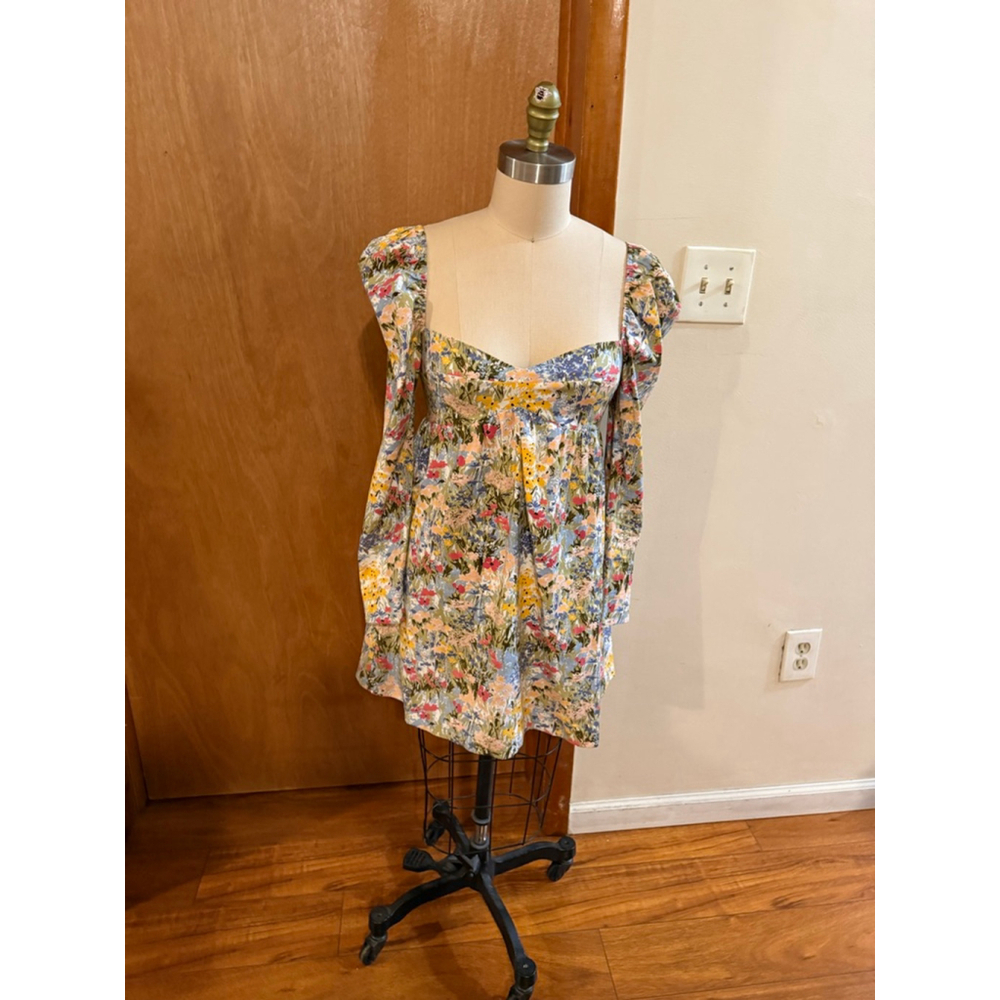 Women's Reformation Floral Mini Dress Size 2 Multi-color